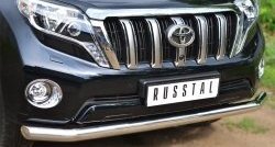 21 349 р. Одинарная защита переднего бампера диаметром 76 мм SLITKOFF  Toyota Land Cruiser Prado  J150 (2013-2017) 1-ый рестайлинг  с доставкой в г. Королёв. Увеличить фотографию 2