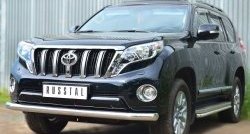 21 349 р. Одинарная защита переднего бампера диаметром 76 мм SLITKOFF  Toyota Land Cruiser Prado  J150 (2013-2017) 1-ый рестайлинг  с доставкой в г. Королёв. Увеличить фотографию 4