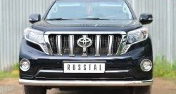 Одинарная защита переднего бампера диаметром 76 мм SLITKOFF Toyota (Тойота) Land Cruiser Prado (Лэнд)  J150 (2013-2017) J150 1-ый рестайлинг