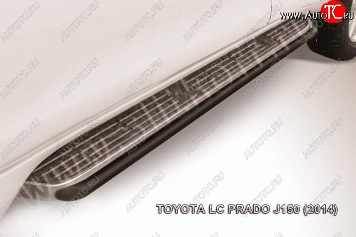 10 399 р. Защита штатного порога d42 Slitkoff  Toyota Land Cruiser Prado  J150 (2013-2017) 1-ый рестайлинг (Цвет: серебристый)  с доставкой в г. Королёв