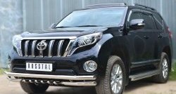 16 499 р. Защита порогов из круглой трубы диаметром 42 мм SLITKOFF  Toyota Land Cruiser Prado  J150 (2013-2017) 1-ый рестайлинг  с доставкой в г. Королёв. Увеличить фотографию 4