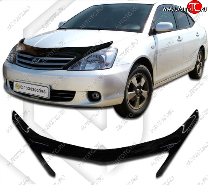 2 369 р. Дефлектор капота CA-Plastiс  Toyota Allion  T240 (2001-2007) седан дорестайлинг, седан рестайлинг (Classic черный, Без надписи)  с доставкой в г. Королёв