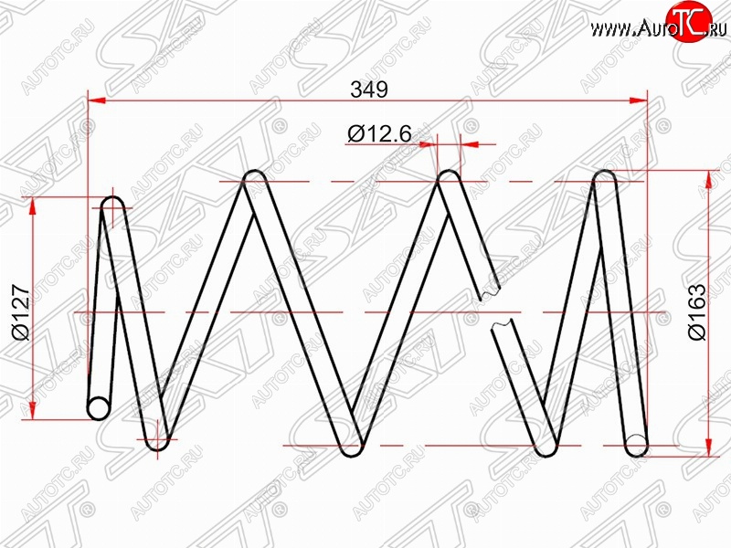 2 879 р. Комплект передних пружин (2 шт.) 2WD/4WD SAT  Toyota Allion  T240 - Premio  T240  с доставкой в г. Королёв