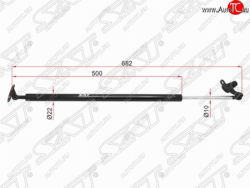 1 499 р. Левый упор крышки багажника (газовый) SAT  Toyota Alphard  H10 (2002-2008) дорестайлинг, рестайлинг  с доставкой в г. Королёв