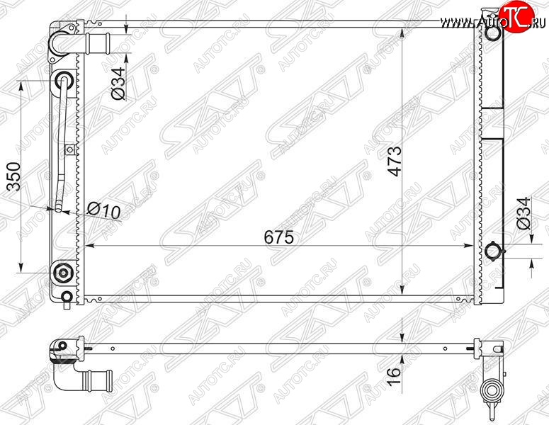 11 849 р. Радиатор двигателя SAT  Toyota Alphard  H10 (2002-2008) дорестайлинг, рестайлинг  с доставкой в г. Королёв