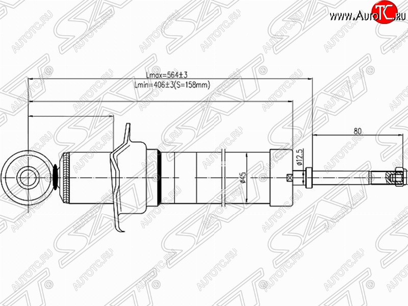 2 599 р. Амортизатор задний SAT (установка на левую или правую сторону) Toyota Altezza (1998-2005)  с доставкой в г. Королёв