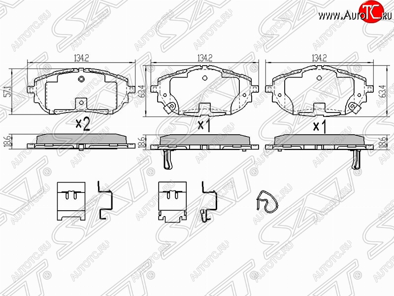 1 599 р. Колодки тормозные (передние) SAT Toyota Corolla E150 седан рестайлинг (2009-2013)  с доставкой в г. Королёв