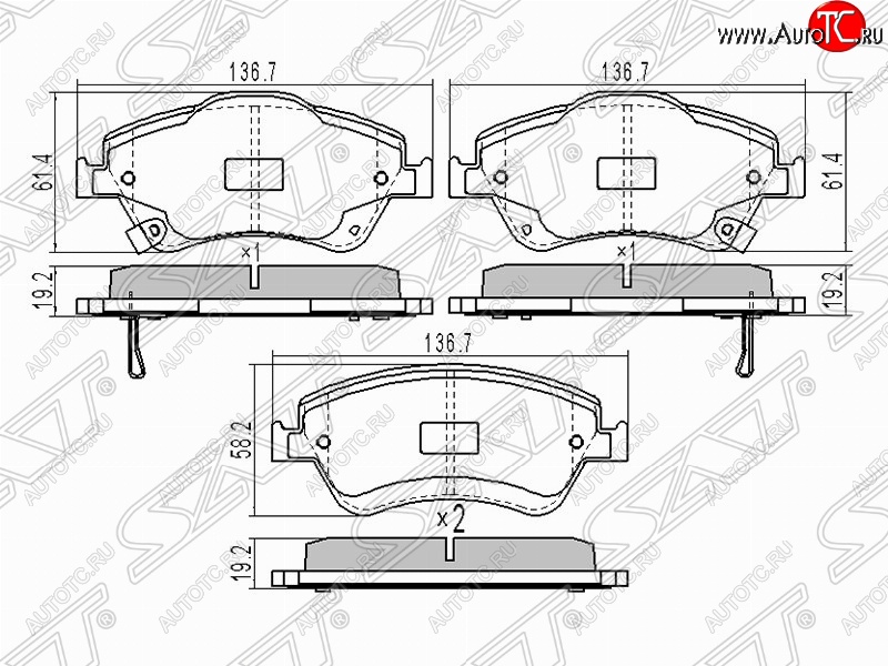 1 359 р. Колодки тормозные (передние) SAT Toyota Corolla E150 седан рестайлинг (2009-2013)  с доставкой в г. Королёв