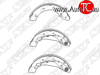 2 299 р. Колодки тормозные SAT (задние) Toyota Avensis T220 седан рестайлинг (2000-2003)  с доставкой в г. Королёв