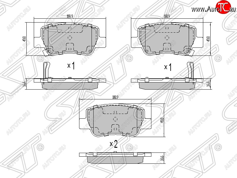 1 059 р. Колодки тормозные SAT (задние)  Toyota Avensis ( T270 седан,  T270 универсал) (2008-2011) дорестайлинг, дорестайлинг  с доставкой в г. Королёв