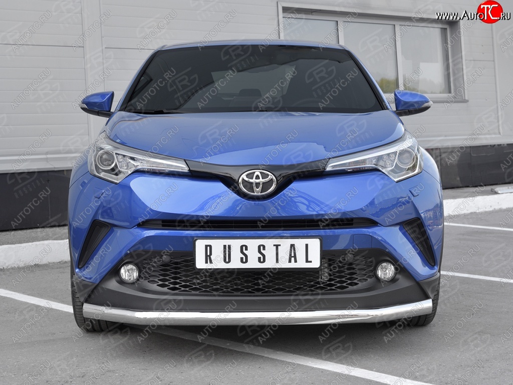 17 299 р. Защита переднего бампера (Ø63 мм, нержавейка) SLITKOFF  Toyota C-HR  NGX10, ZGX10 (2016-2019) дорестайлинг  с доставкой в г. Королёв