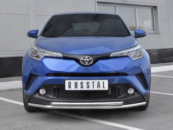 16 999 р. Защита переднего бампера (2 трубы Ø42 мм, нержавейка) SLITKOFF  Toyota C-HR  NGX10, ZGX10 (2016-2019) дорестайлинг  с доставкой в г. Королёв. Увеличить фотографию 2