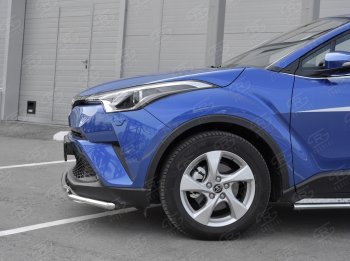 16 999 р. Защита переднего бампера (2 трубы Ø42 мм, нержавейка) SLITKOFF  Toyota C-HR  NGX10, ZGX10 (2016-2019) дорестайлинг  с доставкой в г. Королёв. Увеличить фотографию 4