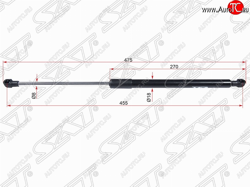 929 р. Левый газовый упор крышки багажника SAT  Toyota Caldina  T240 (2002-2007) универсал дорестайлинг, универсал рестайлинг  с доставкой в г. Королёв