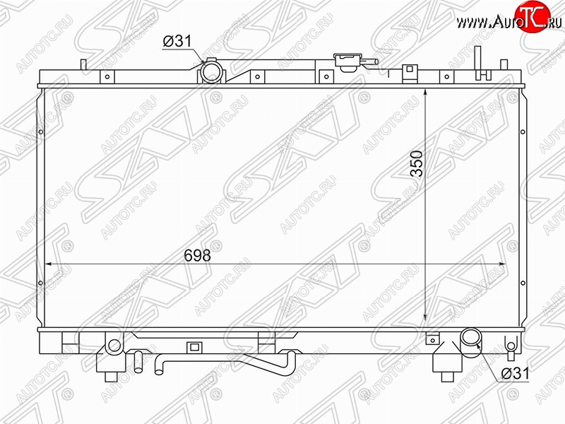 6 649 р. Радиатор двигателя SAT (трубчатый, МКПП/АКПП, Китай) Toyota Caldina T210 дорестайлинг универсал (1997-1999)  с доставкой в г. Королёв