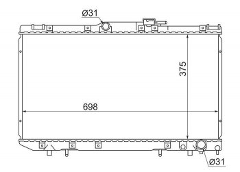Радиатор двигателя SAT Toyota Corona T190 седан дорестайлинг (1992-1994)