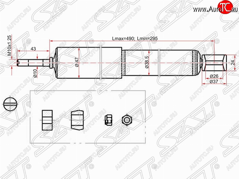 1 669 р. Амортизатор задний SAT Toyota Corolla E100 седан (1991-2002)  с доставкой в г. Королёв