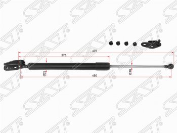 Левый газовый упор крышки багажника SAT Toyota (Тойота) Caldina (Калдина)  T210 (1997-1999) T210 дорестайлинг универсал