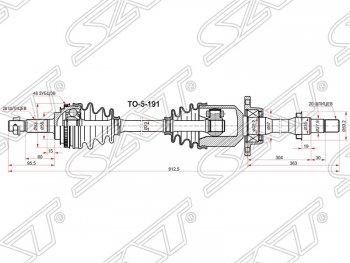 Привод передний правый SAT Toyota RAV4 XA10 5 дв. дорестайлинг (1994-1997)