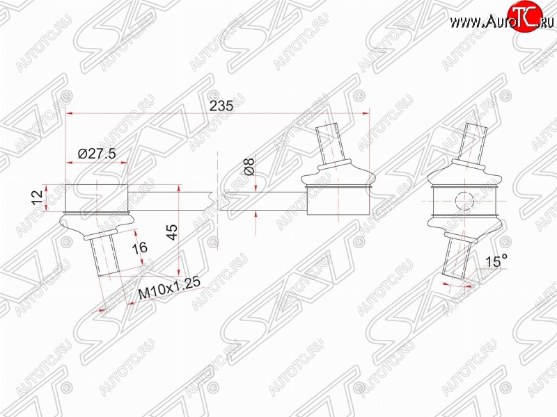 519 р. Стойка (тяга) заднего стабилизатора SAT  Toyota Camry  V30 - Vista  седан  с доставкой в г. Королёв