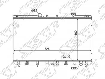 Радиатор двигателя SAT (трубчатый, 2.2, МКПП/АКПП) Toyota Camry XV20 (1999-2001)