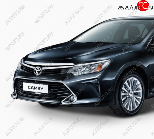 144 999 р. Передний бампер Original (без омывателей фар) Toyota Camry XV55 1-ый рестайлинг (2014-2017) (Неокрашенный)  с доставкой в г. Королёв