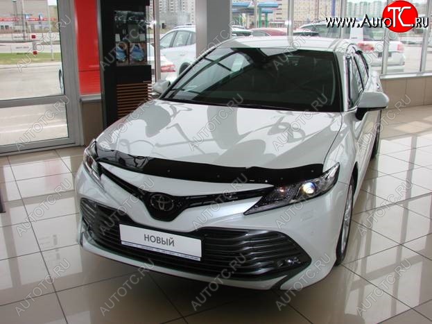 2 879 р. Дефлектор капота SIM Toyota Camry XV70 дорестайлинг (2017-2021)  с доставкой в г. Королёв