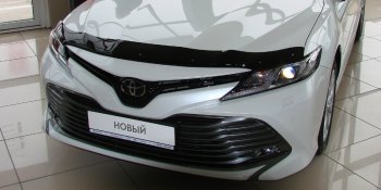 2 879 р. Дефлектор капота SIM Toyota Camry XV70 дорестайлинг (2017-2021)  с доставкой в г. Королёв. Увеличить фотографию 2