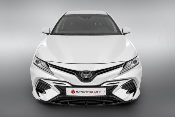 16 999 р. Накладка в центральный воздухозаборник переднего бампера Harius  Toyota Camry  XV70 (2017-2021) дорестайлинг (Неокрашенная)  с доставкой в г. Королёв. Увеличить фотографию 2