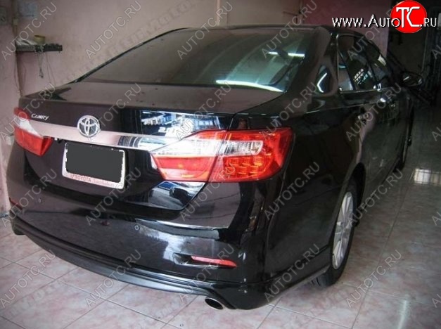 3 789 р. Накладка на задний бампер CT Toyota Camry XV50 дорестайлинг (2011-2014) (Неокрашенная)  с доставкой в г. Королёв