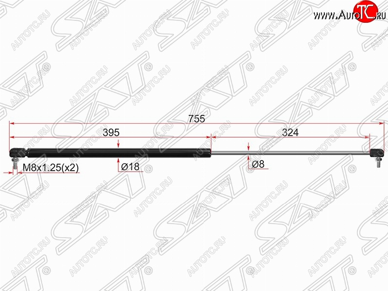 879 р. Газовый упор капота SAT  Toyota Camry  XV30 (2001-2006) дорестайлинг, рестайлинг  с доставкой в г. Королёв