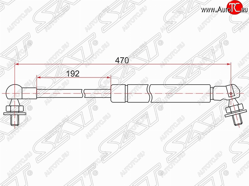 1 079 р. Газовый упор капота SAT  Toyota Chaser - Mark 2  X90  с доставкой в г. Королёв