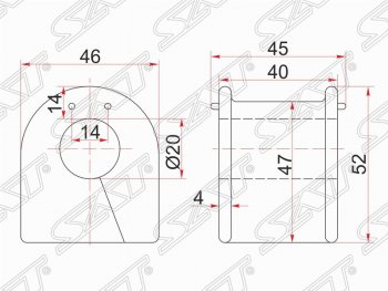 Резиновая втулка заднего стабилизатора (D=20) SAT Toyota Mark 2 X90 седан (1992-1996)