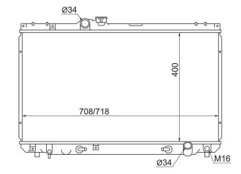 Радиатор двигателя SAT Toyota Cresta X100 дорестайлинг (1996-1998)