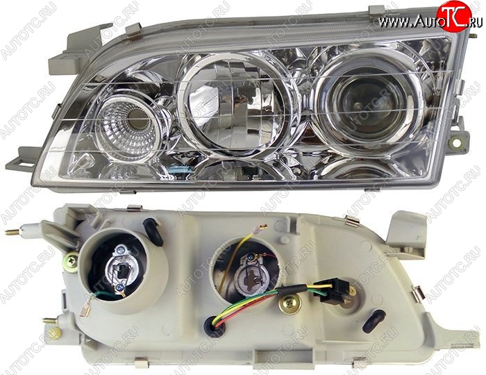 4 699 р. Левая фара SAT (хрусталь, линза) Toyota Corolla E100 седан (1991-2002)  с доставкой в г. Королёв