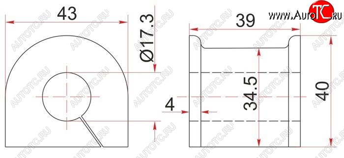 201 р. Резиновая втулка заднего стабилизатора (D=17.3) SAT Toyota Crown S150 седан дорестайлинг (1995-1997)  с доставкой в г. Королёв