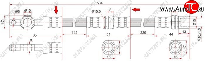 1 339 р. Тормозной шланг SAT (левый/правый)  Toyota Crown  S130 (1991-1999) седан 2-ой рестайлинг, универсал 2-ой рестайлинг  с доставкой в г. Королёв