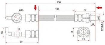 Тормозной шланг SAT (левый/правый) Toyota Estima XR10,XR20 (1990-1999)