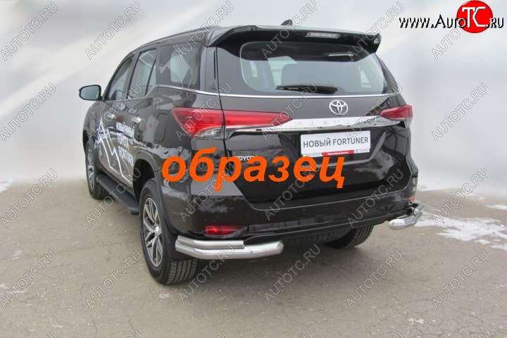 13 649 р. Уголки d76+d42 двойные Toyota Fortuner AN160 дорестайлинг (2015-2020) (Цвет: серебристый)  с доставкой в г. Королёв