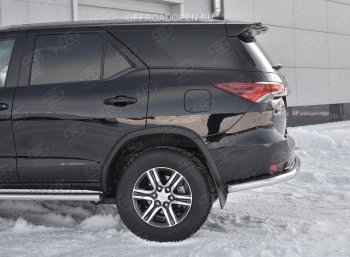 17 699 р. Защита заднего бампера (Ø63 мм, нержавейка) SLITKOFF Toyota Fortuner AN160 дорестайлинг (2015-2020)  с доставкой в г. Королёв. Увеличить фотографию 4