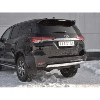 12 949 р. Защита заднего бампера (Ø75х42 мм, нержавейка) Russtal Toyota Fortuner AN160 дорестайлинг (2015-2020)  с доставкой в г. Королёв. Увеличить фотографию 4