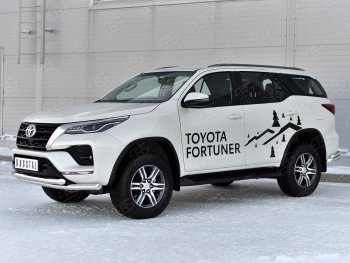 29 449 р. Защита переднего бампера (2 трубы Ø63, нержавейка) SLITKOFF Toyota Fortuner AN160 рестайлинг (2020-2024)  с доставкой в г. Королёв. Увеличить фотографию 3