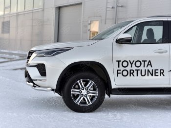 29 449 р. Защита переднего бампера (2 трубы Ø63, нержавейка) SLITKOFF Toyota Fortuner AN160 рестайлинг (2020-2024)  с доставкой в г. Королёв. Увеличить фотографию 4