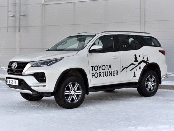 16 699 р. Защита переднего бампера (Ø75х42 мм, нержавейка) Russtal Toyota Fortuner AN160 рестайлинг (2020-2024)  с доставкой в г. Королёв. Увеличить фотографию 3