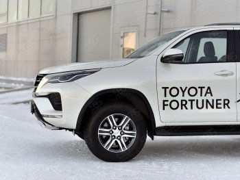 16 699 р. Защита переднего бампера (Ø75х42 мм, нержавейка) Russtal Toyota Fortuner AN160 рестайлинг (2020-2024)  с доставкой в г. Королёв. Увеличить фотографию 4