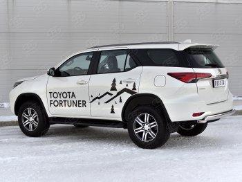 10 649 р. Защита заднего бампера (Ø75х42 мм, нержавейка) Russtal  Toyota Fortuner  AN160 (2020-2024) рестайлинг  с доставкой в г. Королёв. Увеличить фотографию 3