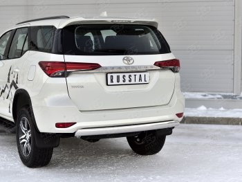 10 649 р. Защита заднего бампера (Ø75х42 мм, нержавейка) Russtal  Toyota Fortuner  AN160 (2020-2024) рестайлинг  с доставкой в г. Королёв. Увеличить фотографию 2