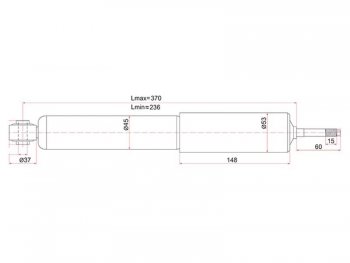 Амортизатор передний LH=RH SAT Toyota Hiace H200 минивэн (Япония) дорестайлинг  (2004-2007)