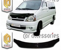 2 199 р. Дефлектор капота CA Plastic   Toyota Hiace Regius (1997-2002) (серия Classic черный, Без надписи)  с доставкой в г. Королёв. Увеличить фотографию 2