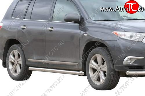 26 999 р. Защита порогов ТехноСфера (Техно Сфера) (нержавейка, 63.5 mm) Toyota Highlander XU40 рестайлинг (2010-2013)  с доставкой в г. Королёв